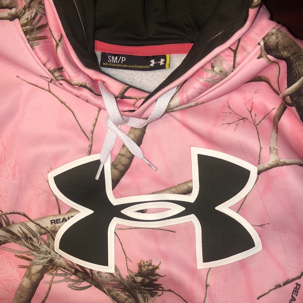 Under armour pink camo hoodie